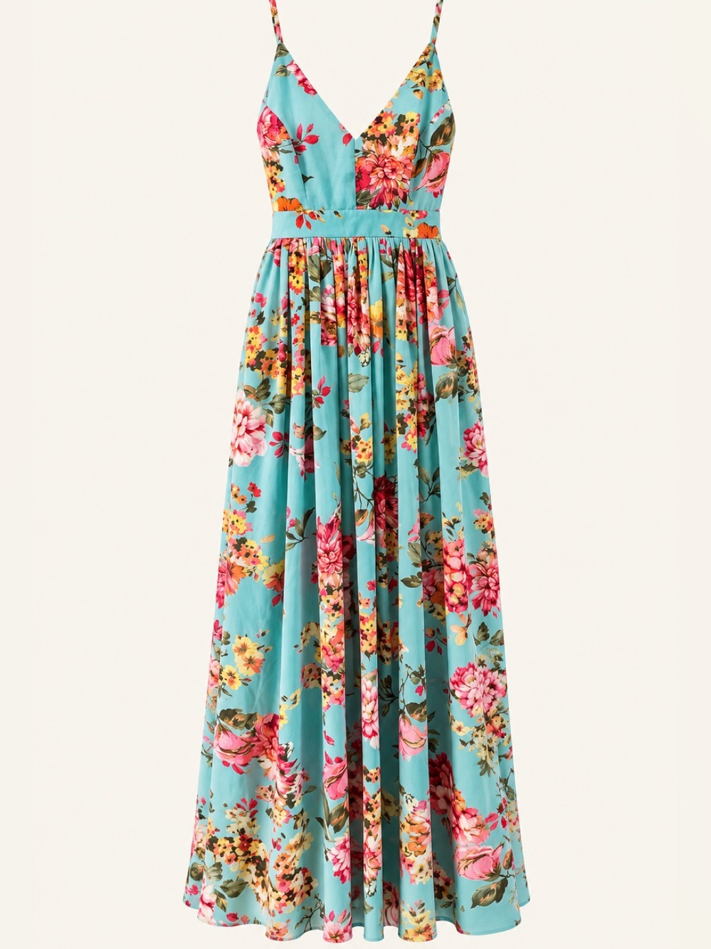 Women’s light teal floral dress